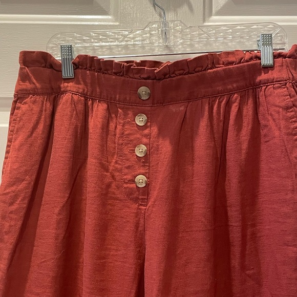 Loft Linen High Rise Pull-On Straight Pants. Size Large Petite. - Picture 2 of 3